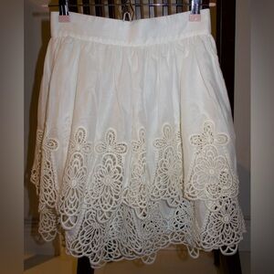 Dolce & Gabbana high-waisted lace panel skirt - White
